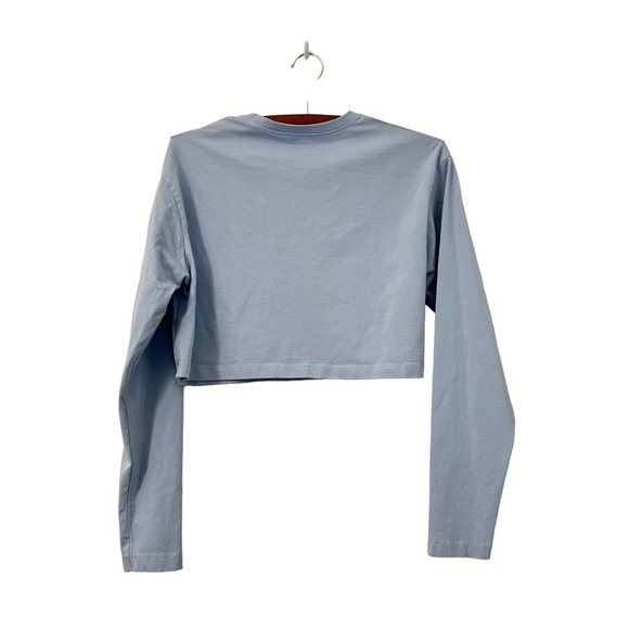Alphalete Womens Blue Logo Front Cropped Long Sleeve Top Lifestyle Fit Size S - Picture 3 of 4